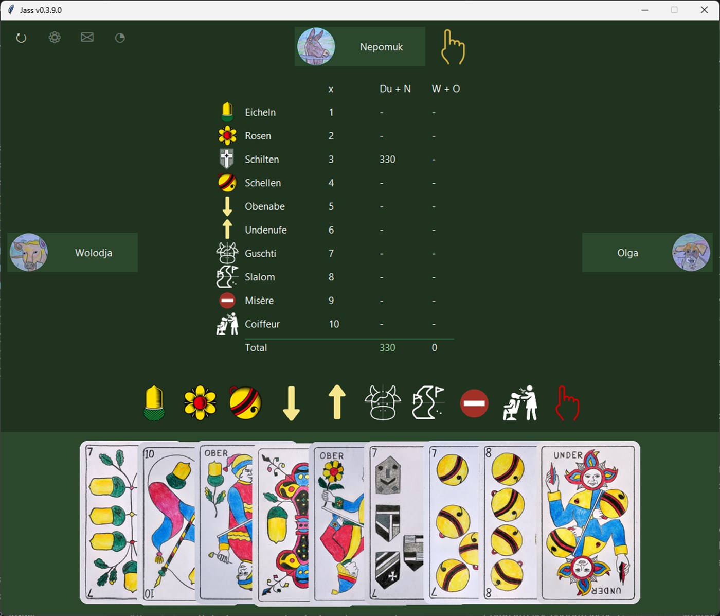Contract selection in a Coiffeur game
